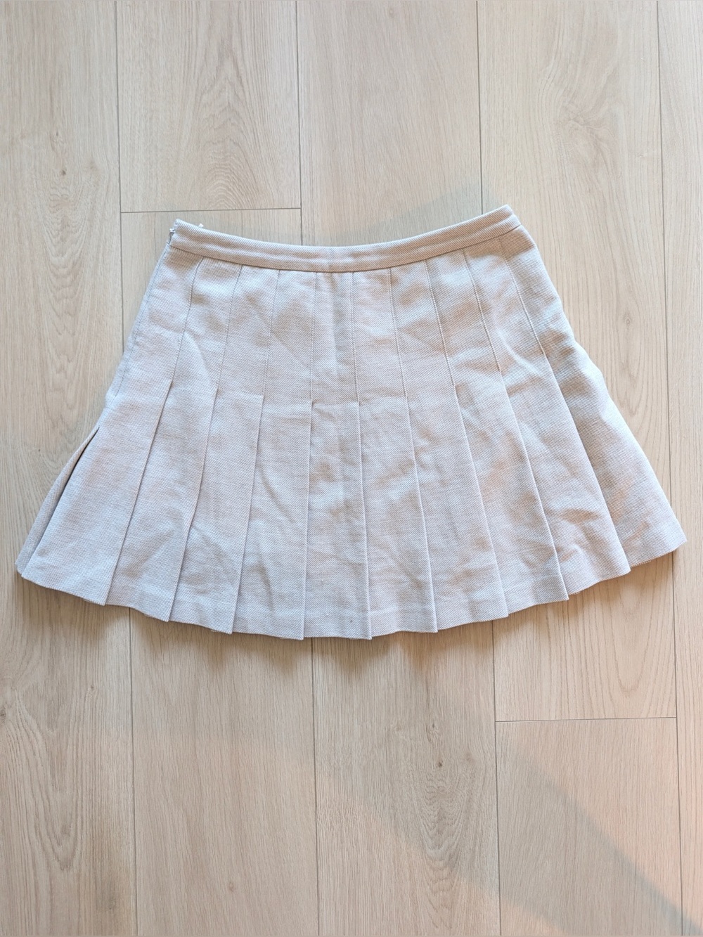 Wilfred Pleated Mini Skirt in Light Cream